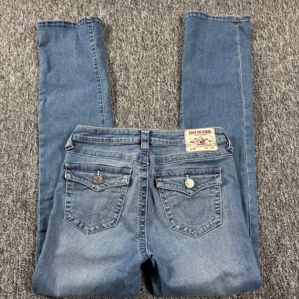True Religion Y2K Inspired Billie Mid Rise Straight Denim Light Wash Size 27